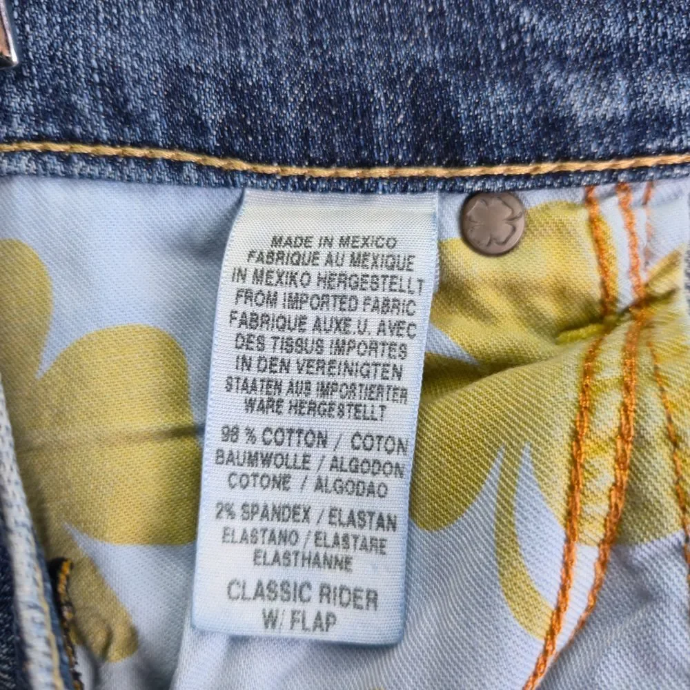 Lucky Brand Classic Rider Capri Jeans Size 6 Medium Wash Western Casual Bohemian